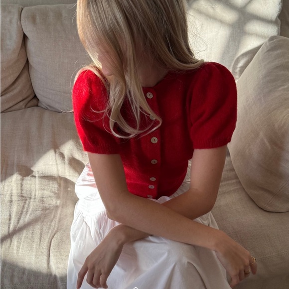 red doen cardigan 🍎 - Picture 3 of 9